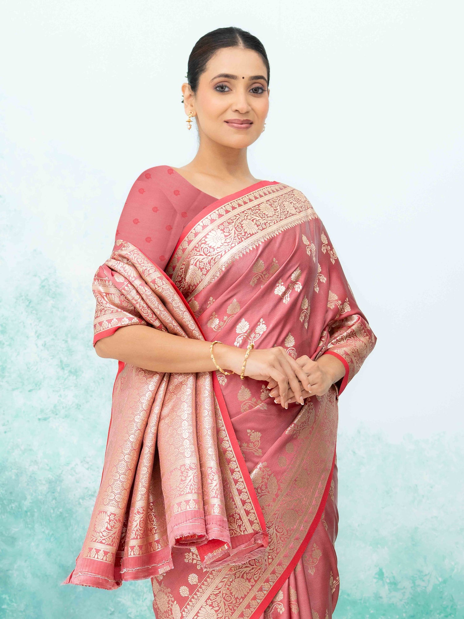 Pink Banarasi Silk Saree