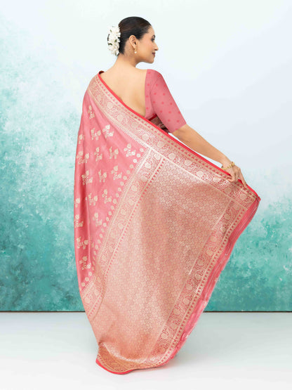 Pink Banarasi Silk Saree