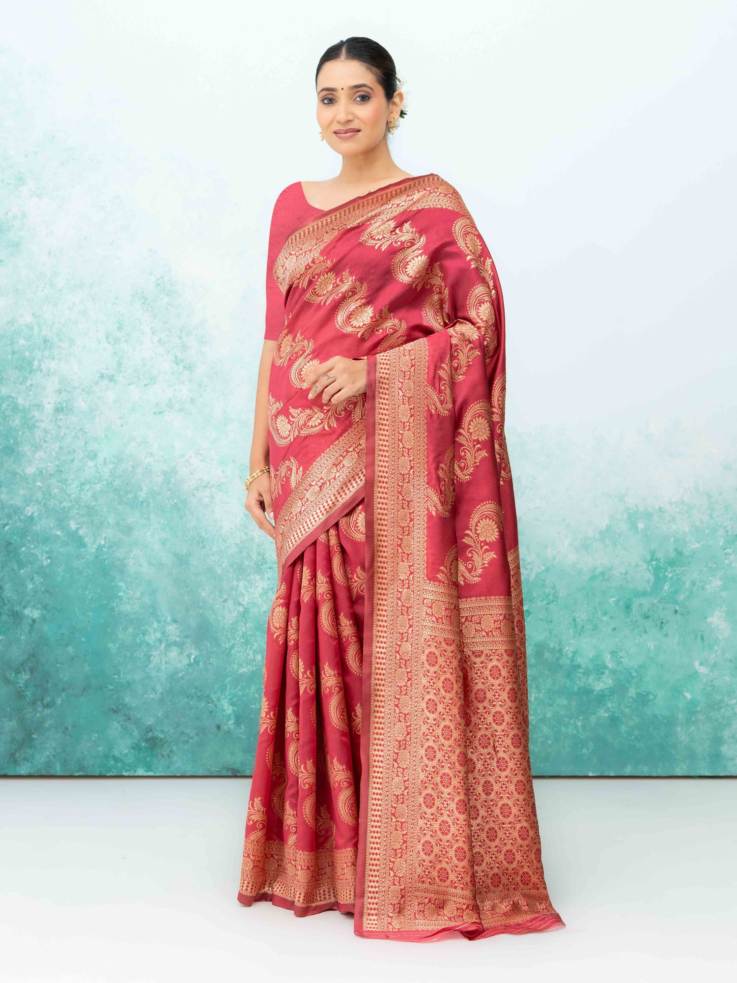 Red Mysore Silk Saree