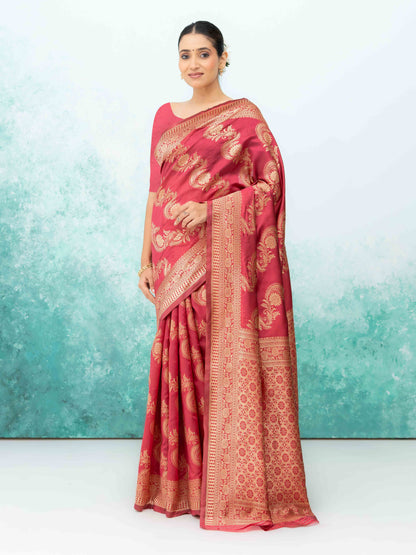 Red Mysore Silk Saree