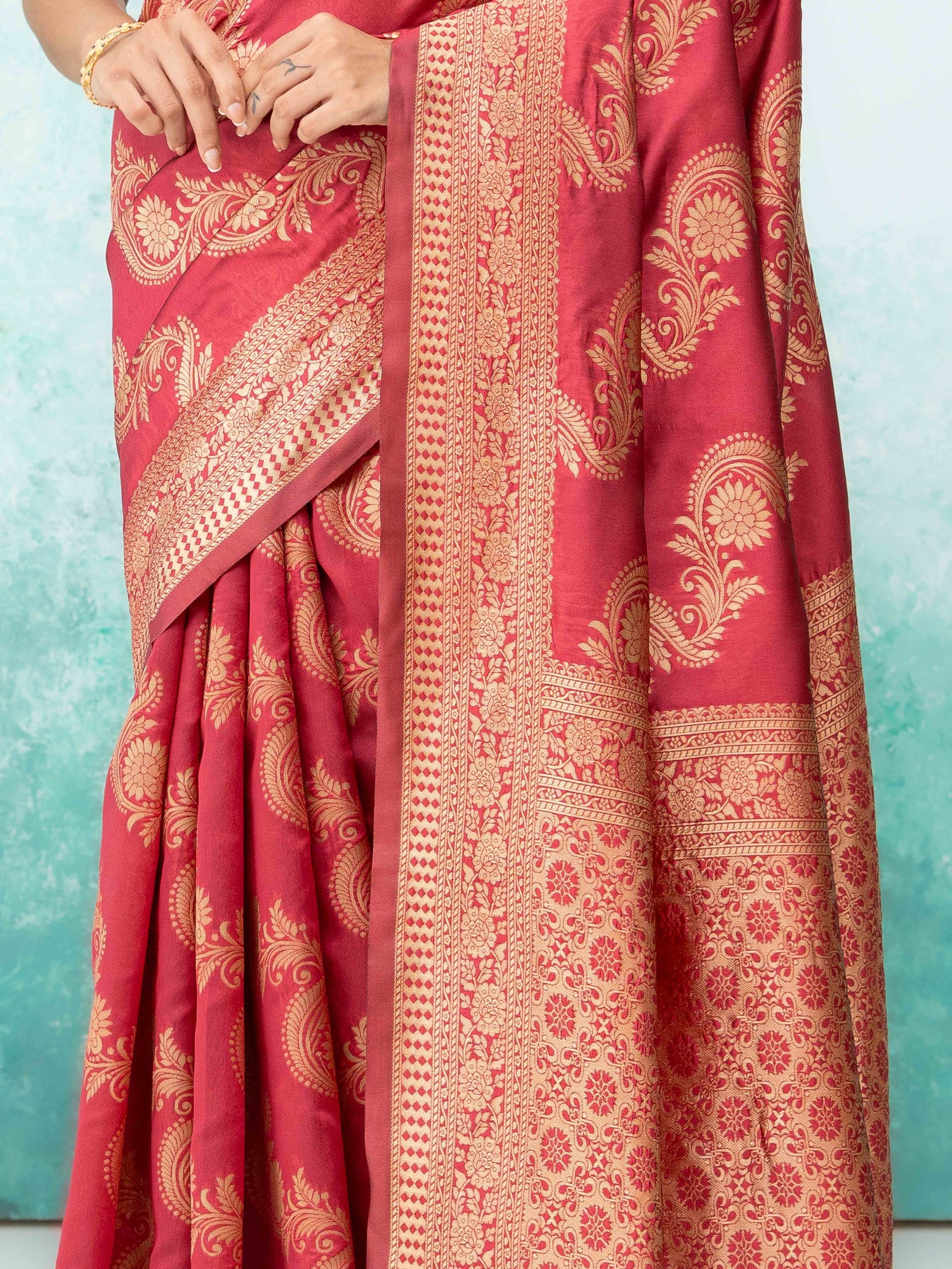 Red Mysore Silk Saree
