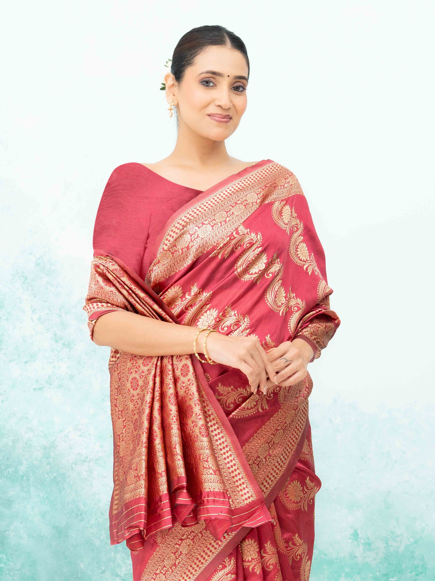 Red Mysore Silk Saree
