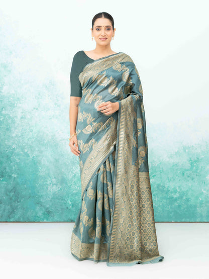 Gray  Mysore Silk Saree