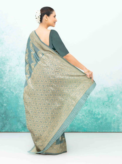Gray  Mysore Silk Saree