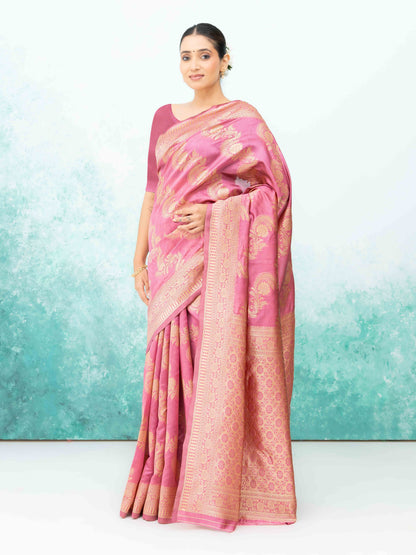 Pink Mysore Silk Saree