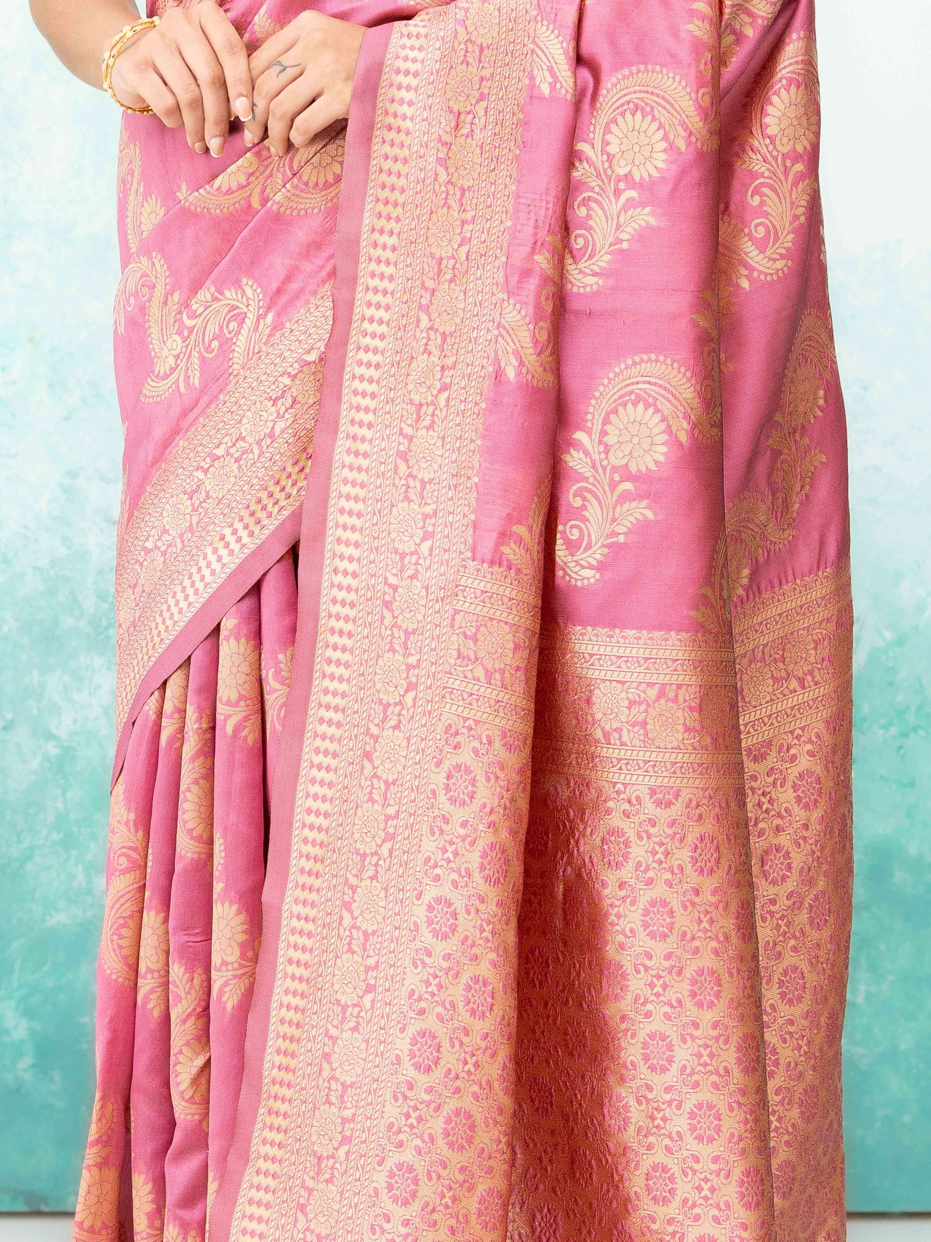 Pink Mysore Silk Saree