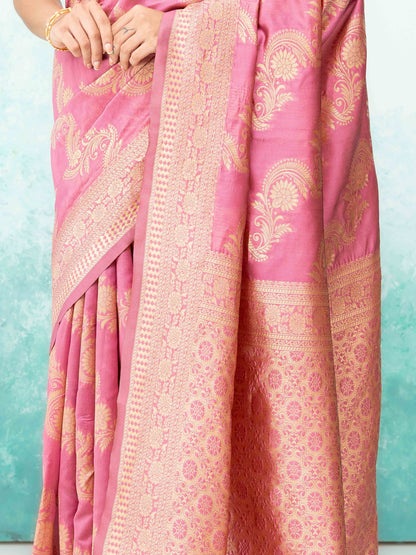 Pink Mysore Silk Saree