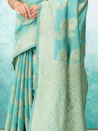 Sky Blue Mysore Silk Saree