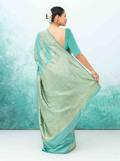 Sky Blue Mysore Silk Saree
