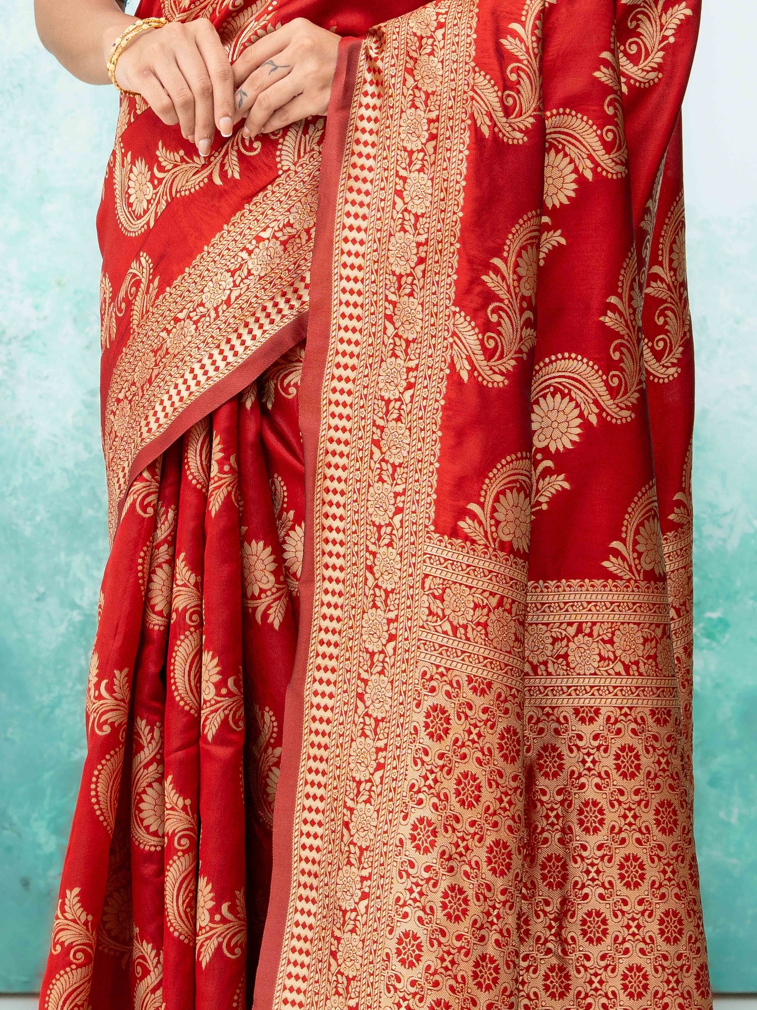 Maroon  Mysore Silk Saree