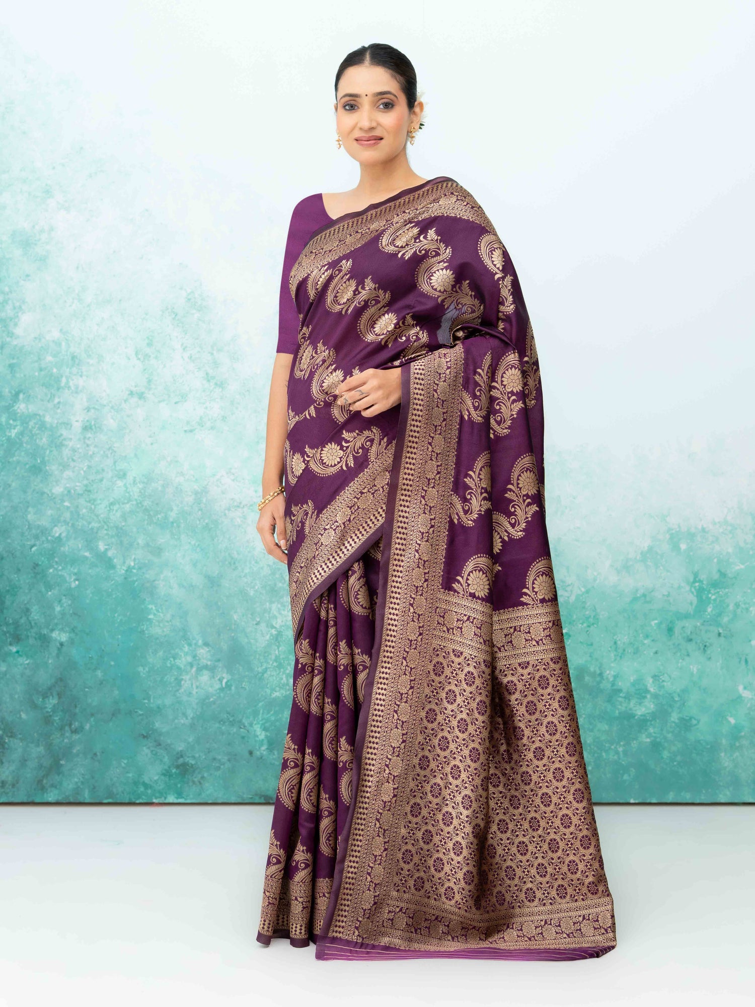 Wine Mysore Silk Saree