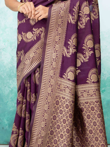 Wine Mysore Silk Saree