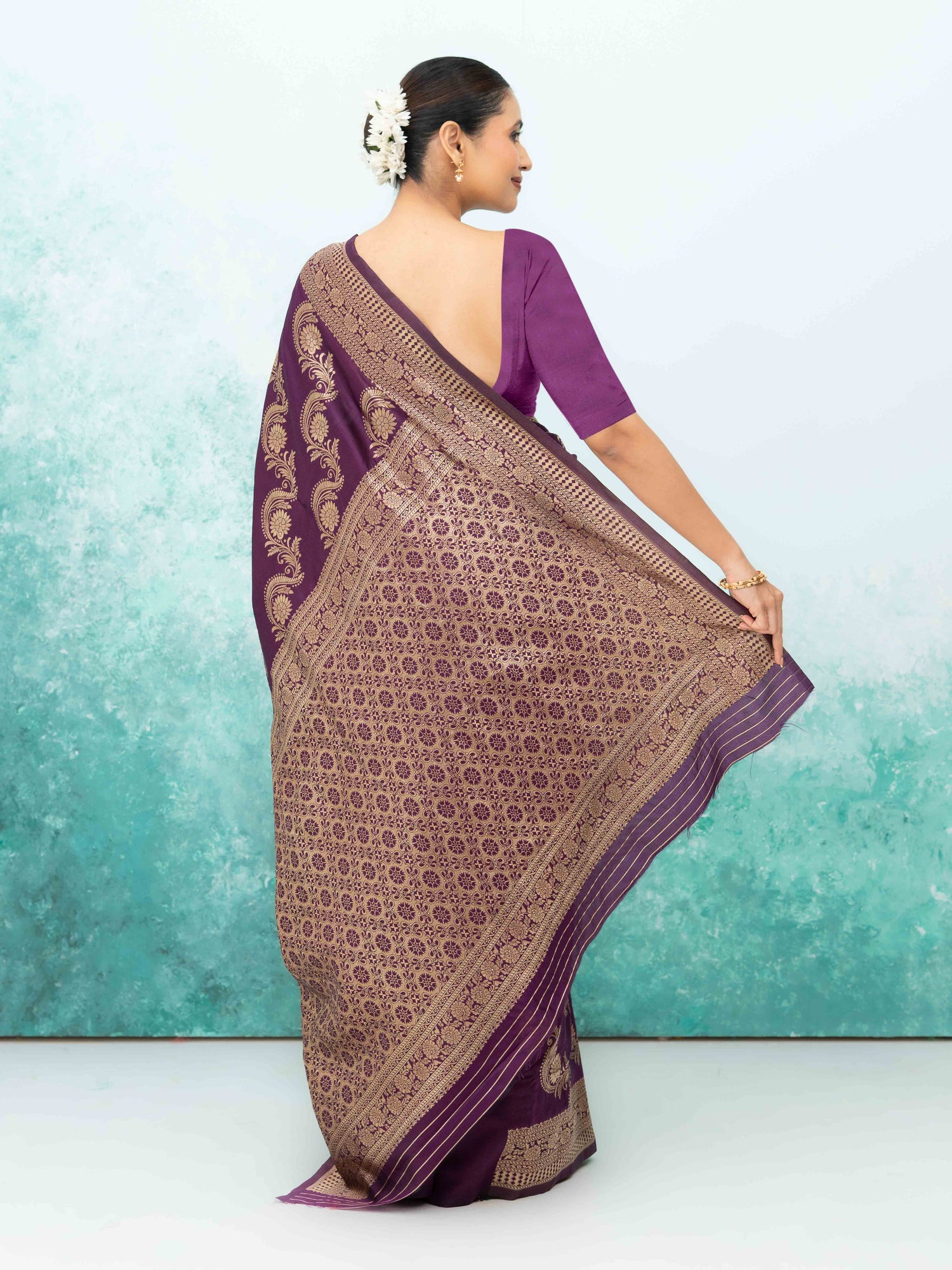 Wine Mysore Silk Saree