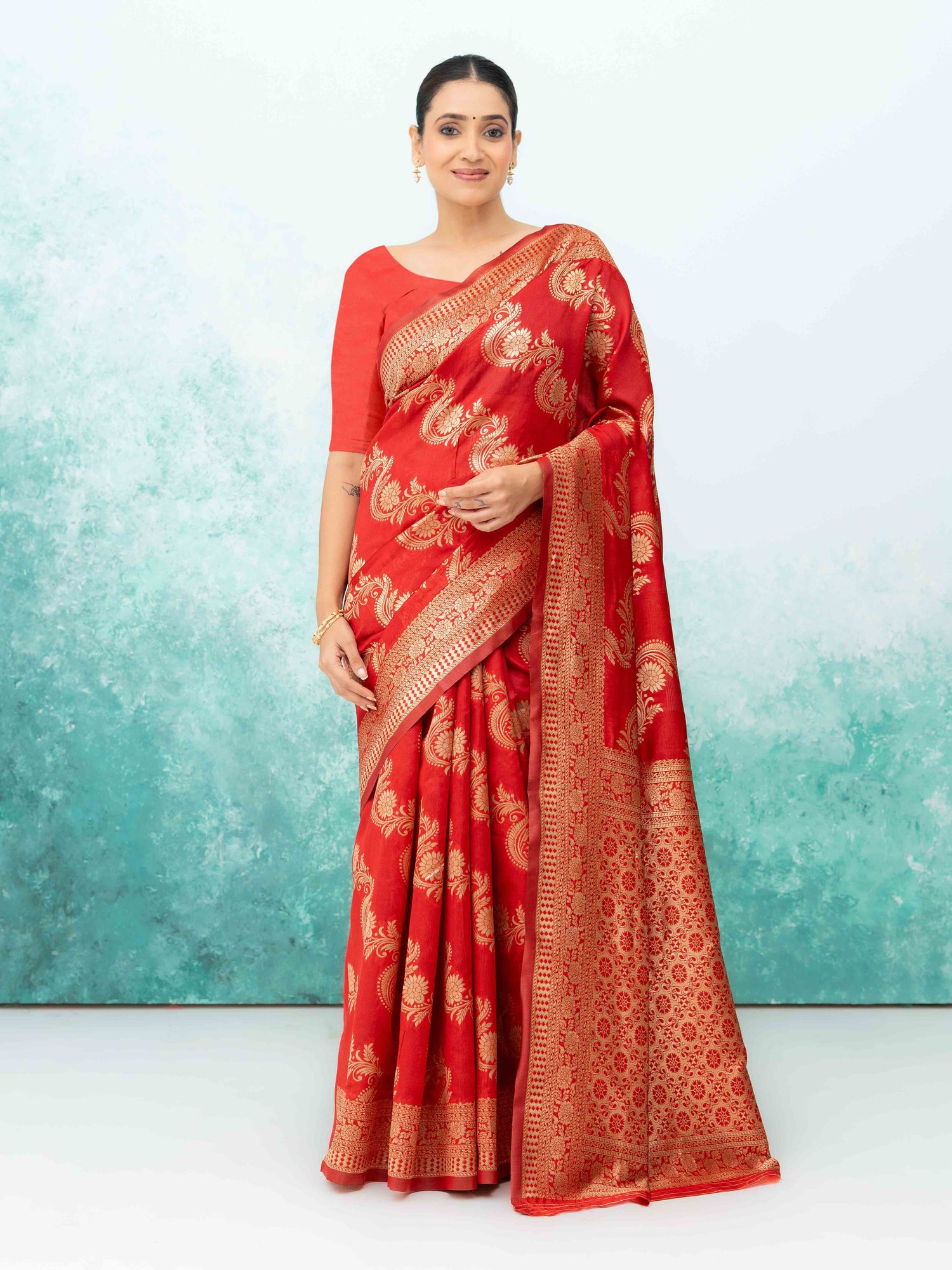 Ruby Red  Mysore Silk Saree