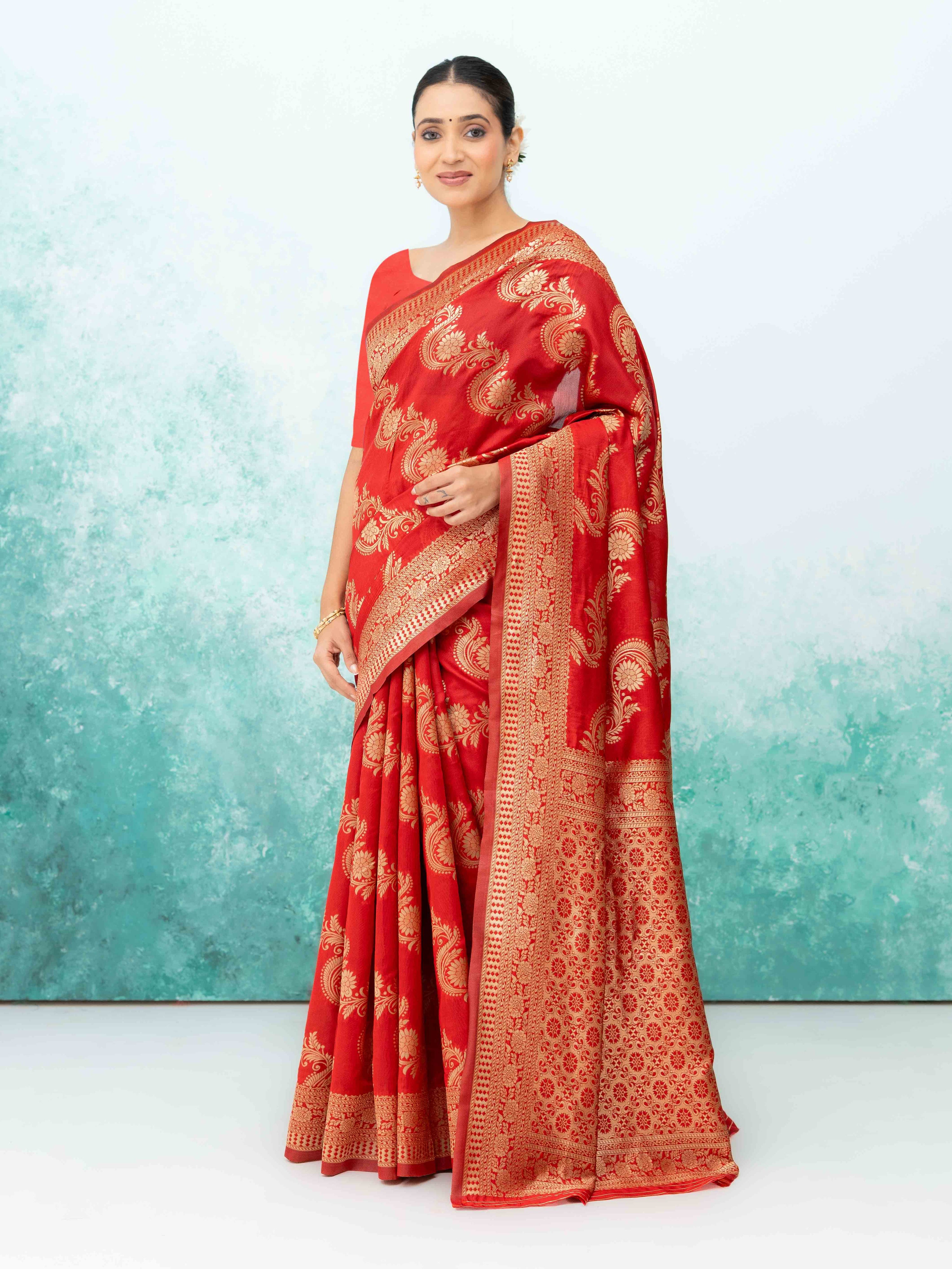 Ruby Red  Mysore Silk Saree