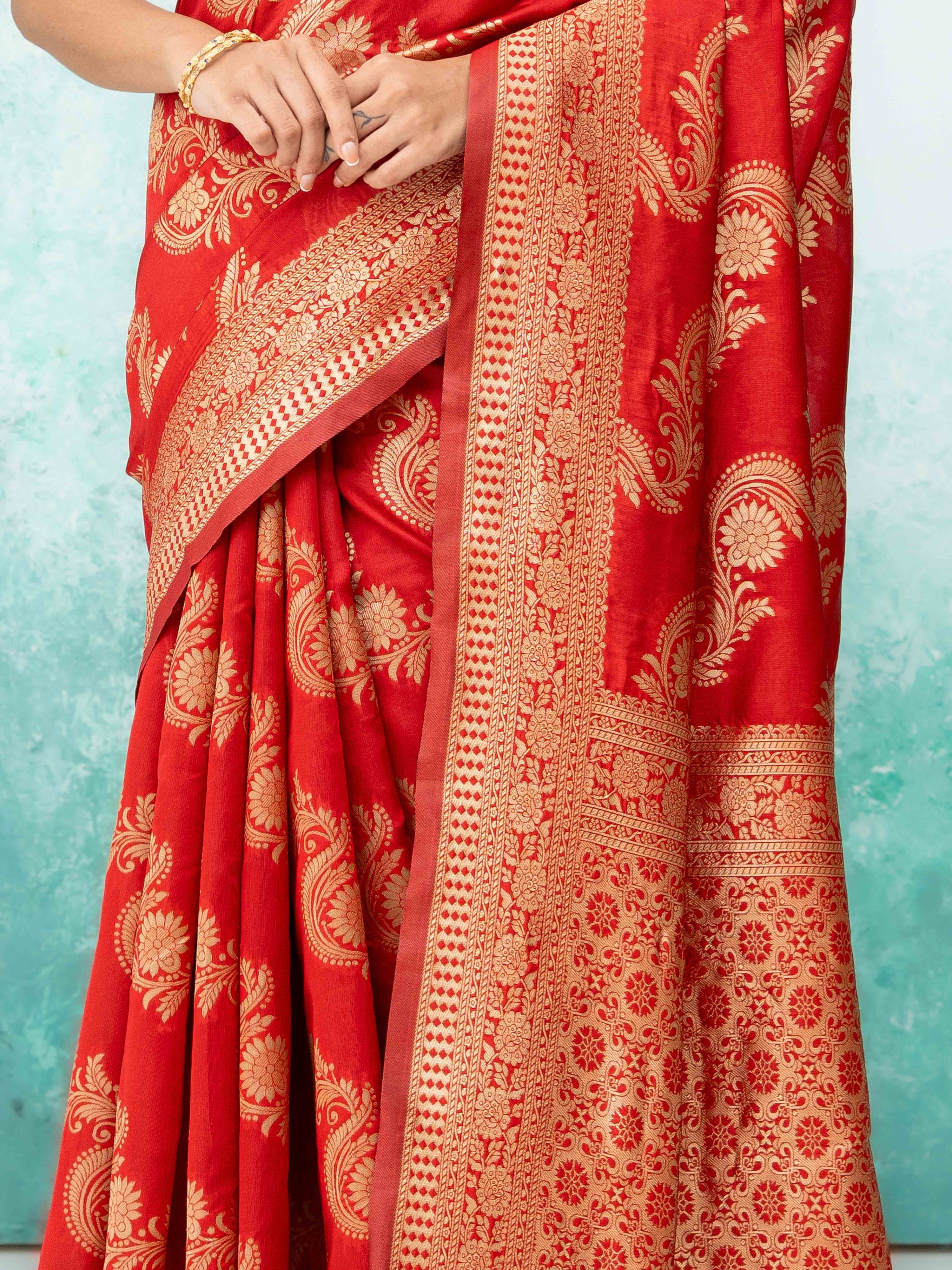Ruby Red  Mysore Silk Saree