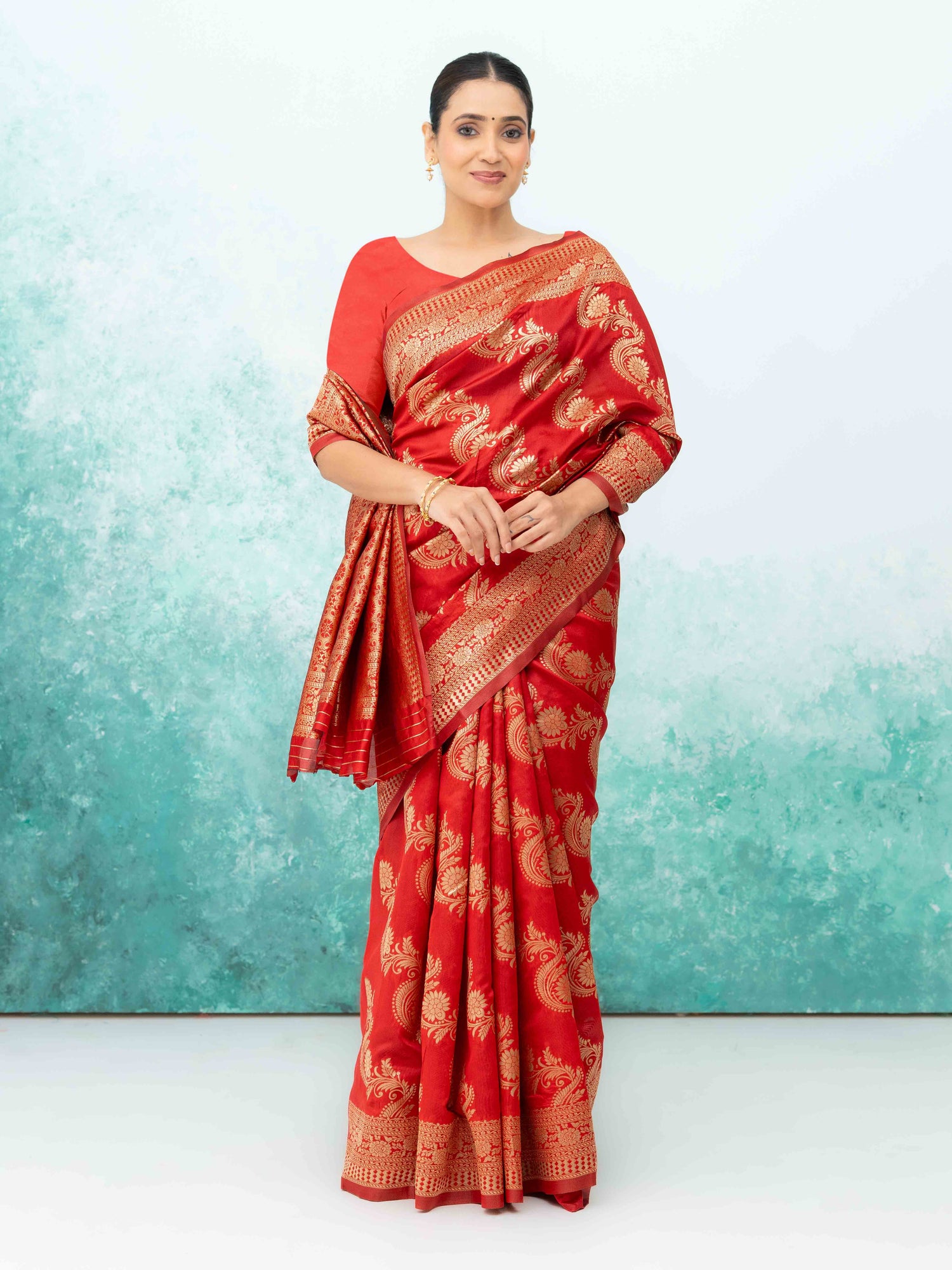 Ruby Red  Mysore Silk Saree