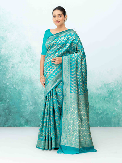 Sky Blue Mysore Silk Saree