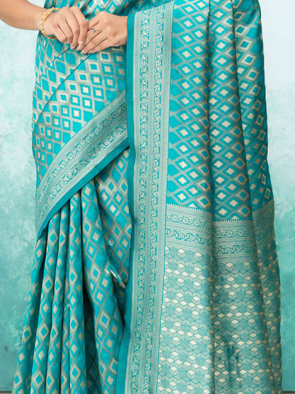 Sky Blue Mysore Silk Saree