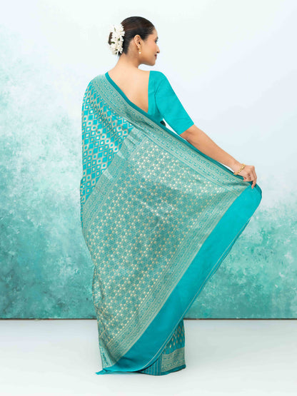 Sky Blue Mysore Silk Saree