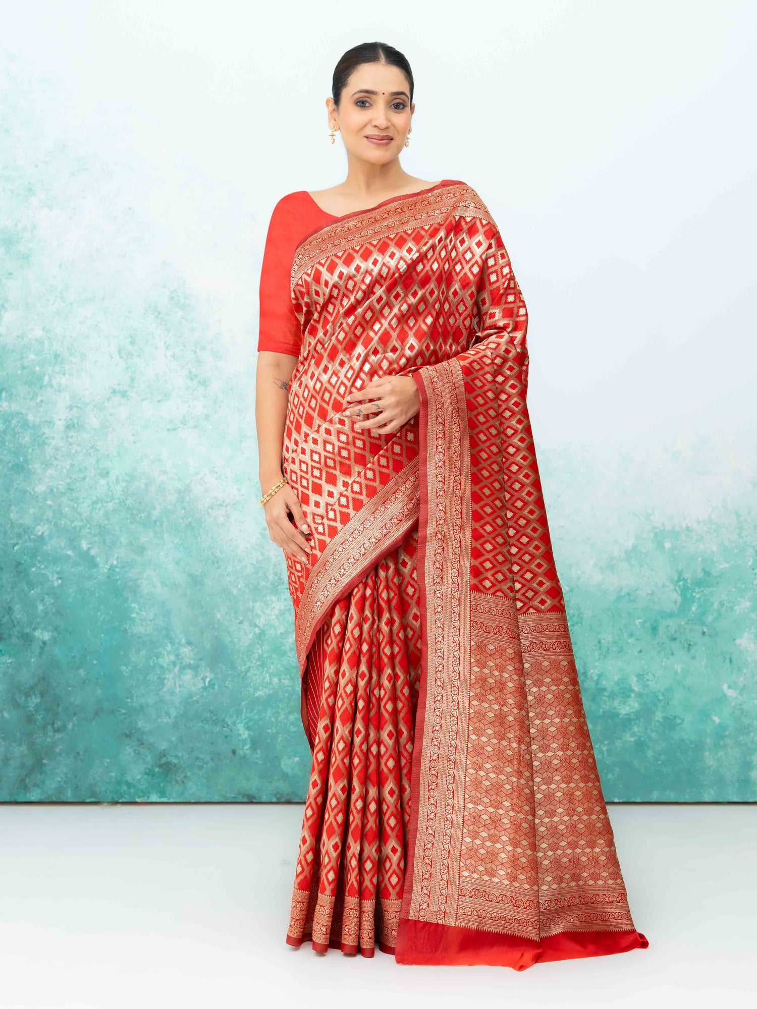 Red Mysore Silk Saree
