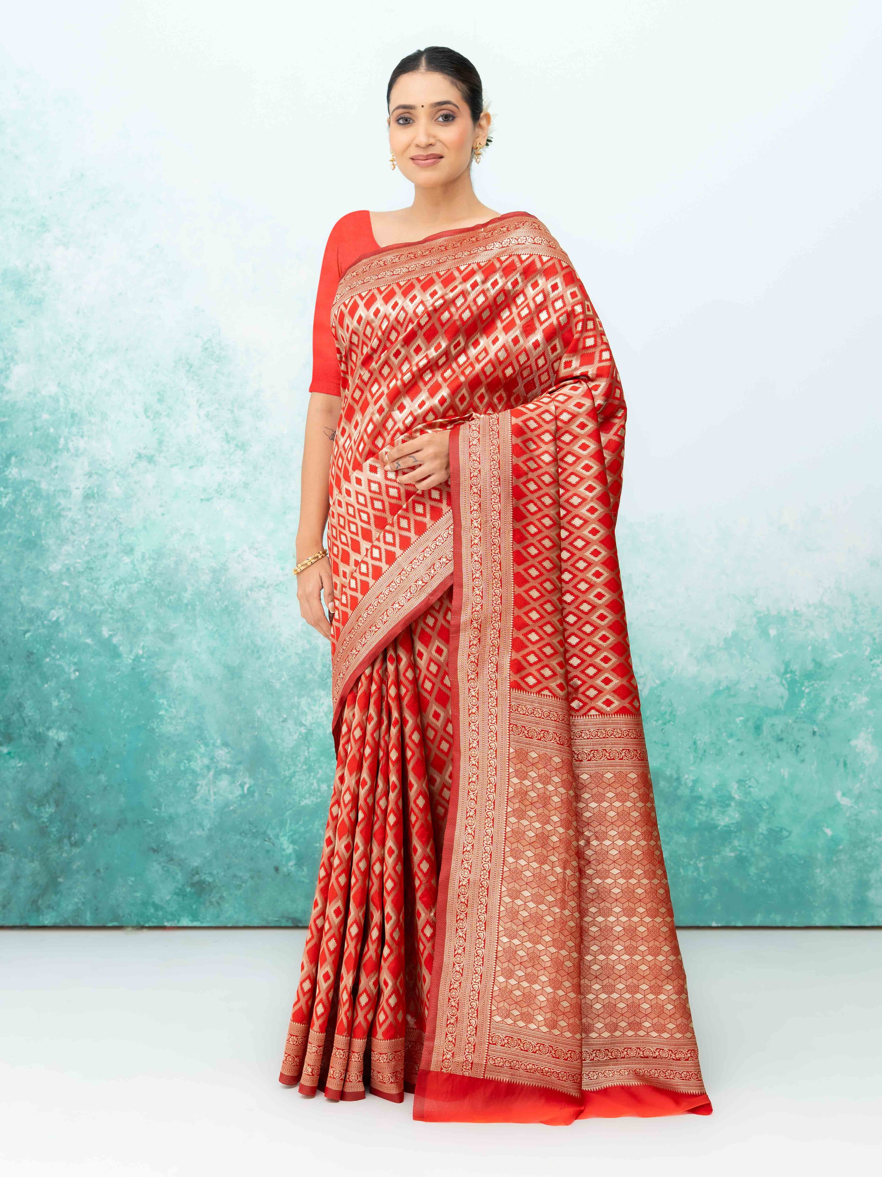 Red Mysore Silk Saree