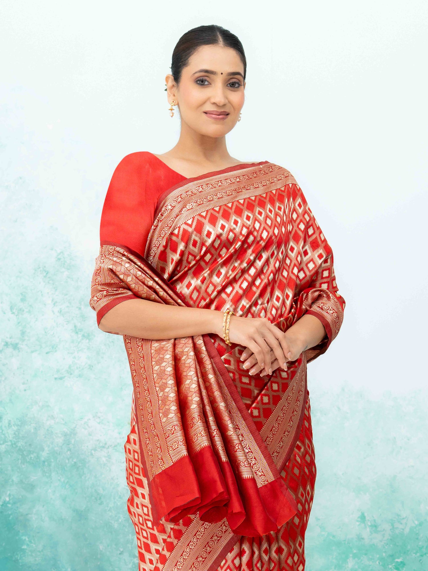 Red Mysore Silk Saree
