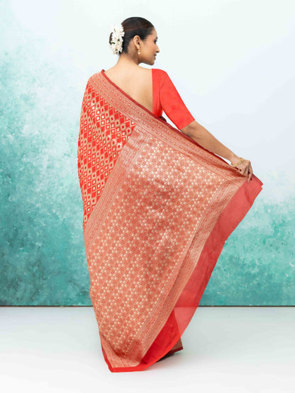 Red Mysore Silk Saree