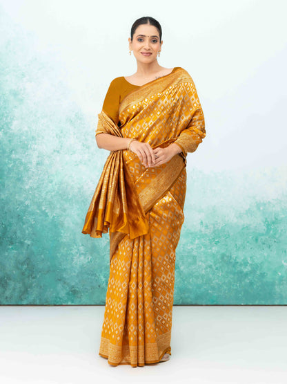 Mustard Yellow Mysore Silk Saree