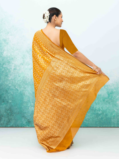 Mustard Yellow Mysore Silk Saree