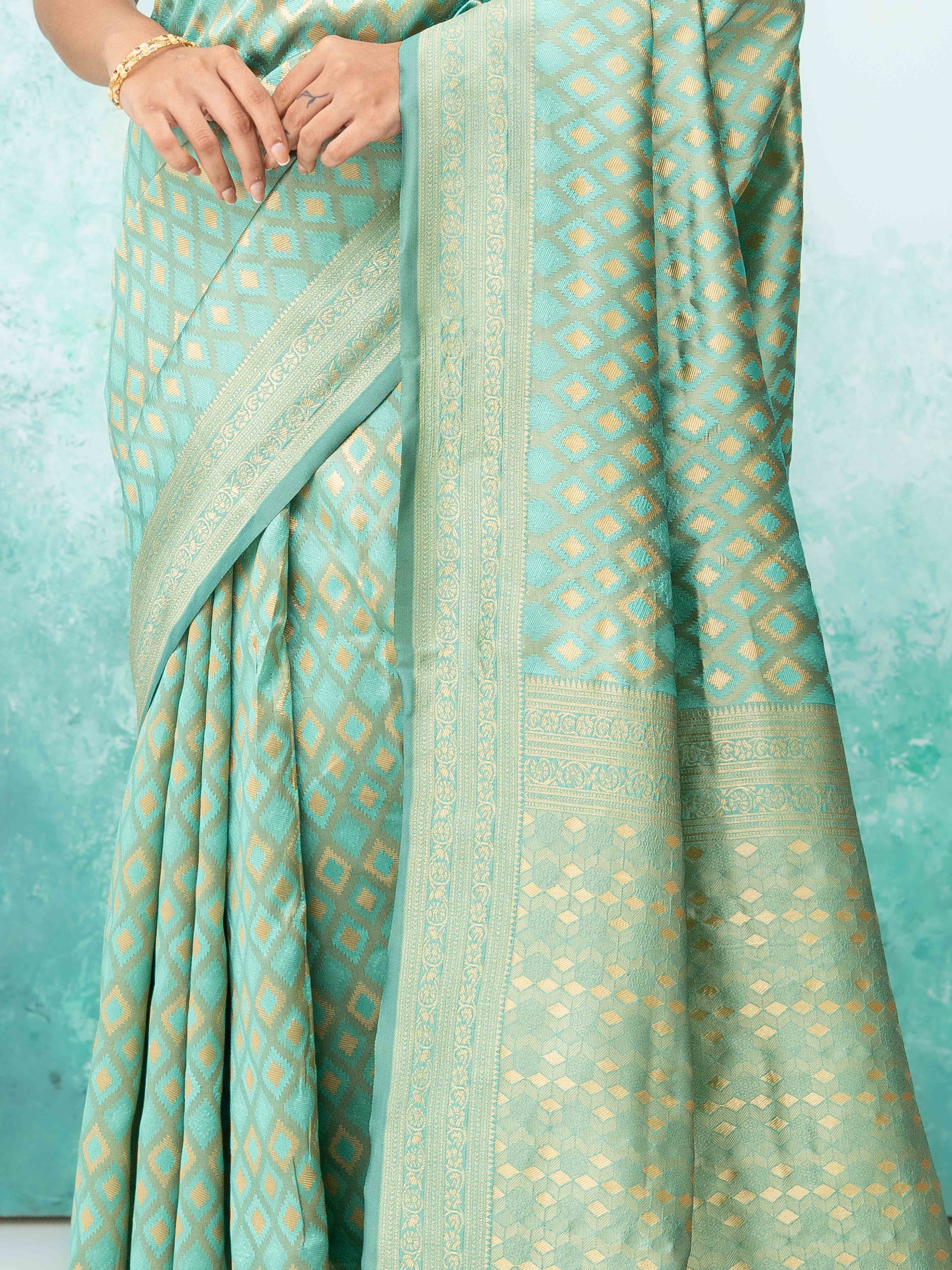 Mint Green Mysore Silk Saree