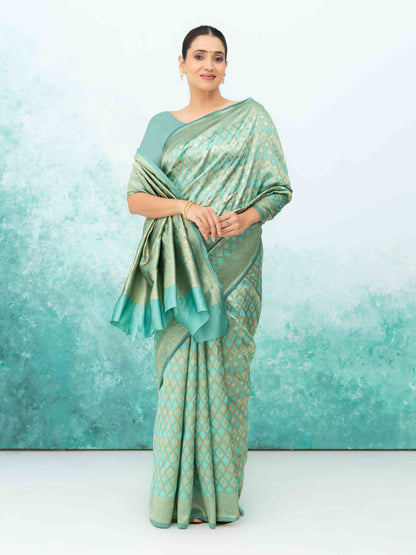 Mint Green Mysore Silk Saree