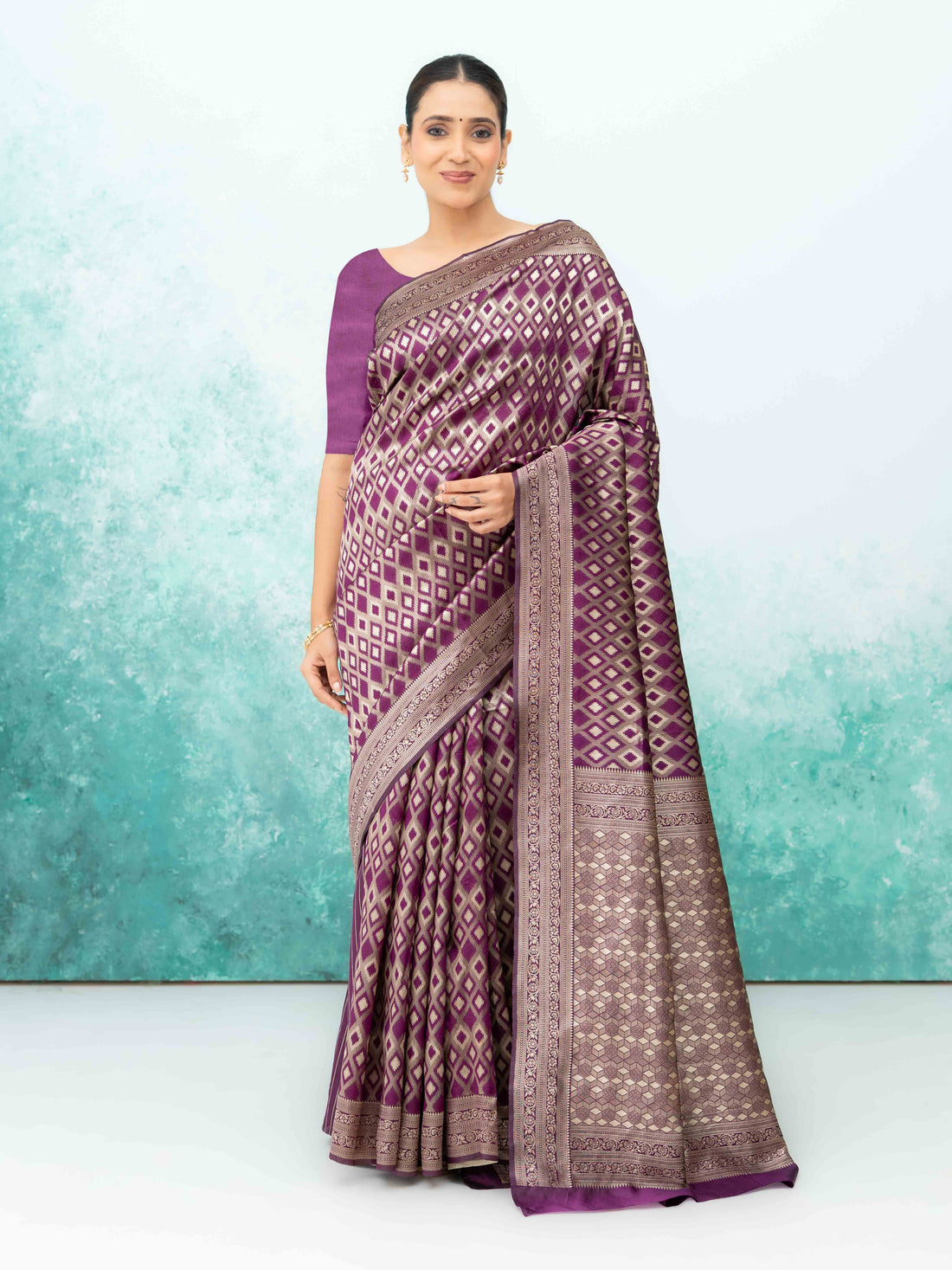 Dark Purple Mysore Silk Saree