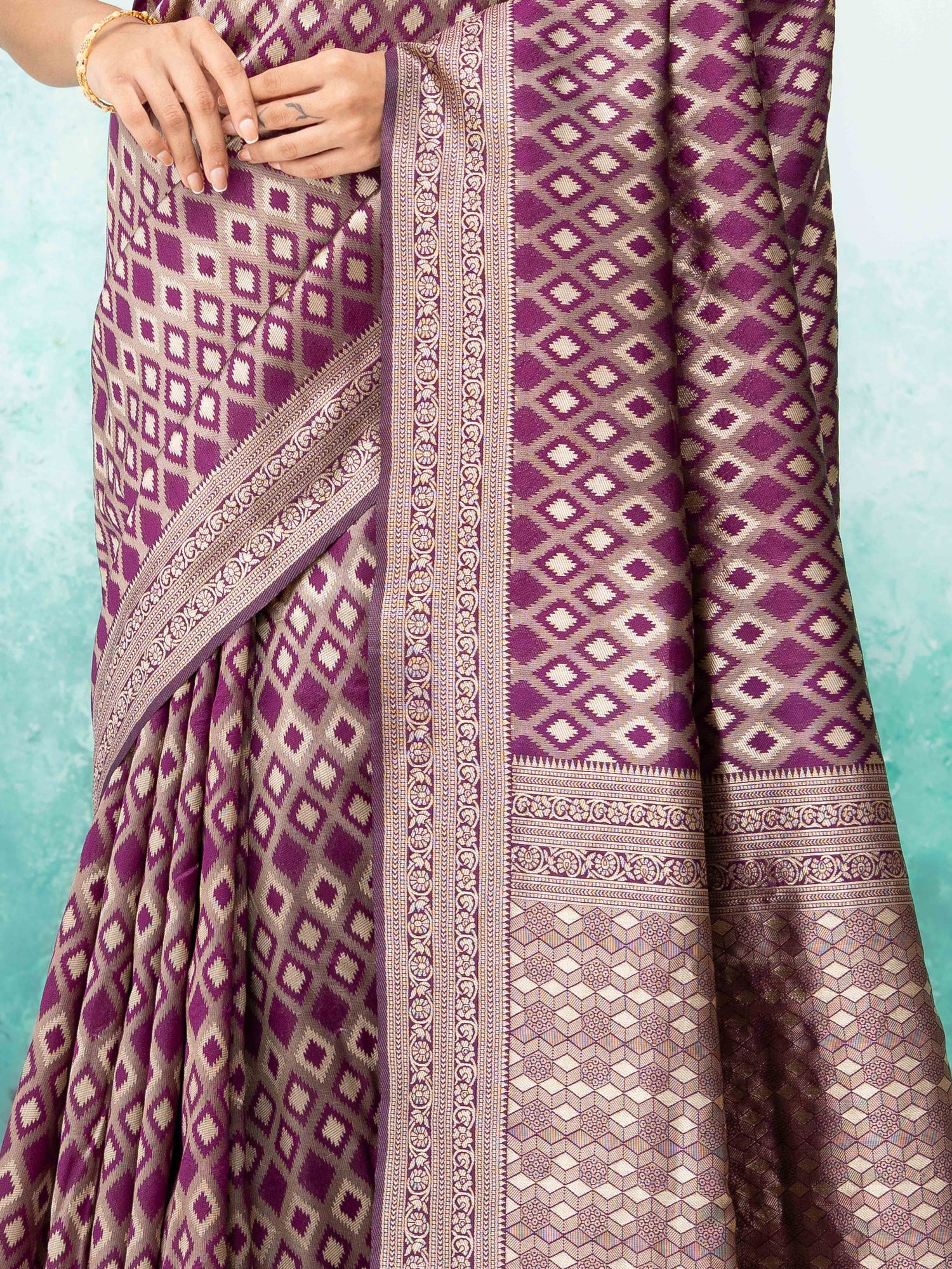 Dark Purple Mysore Silk Saree