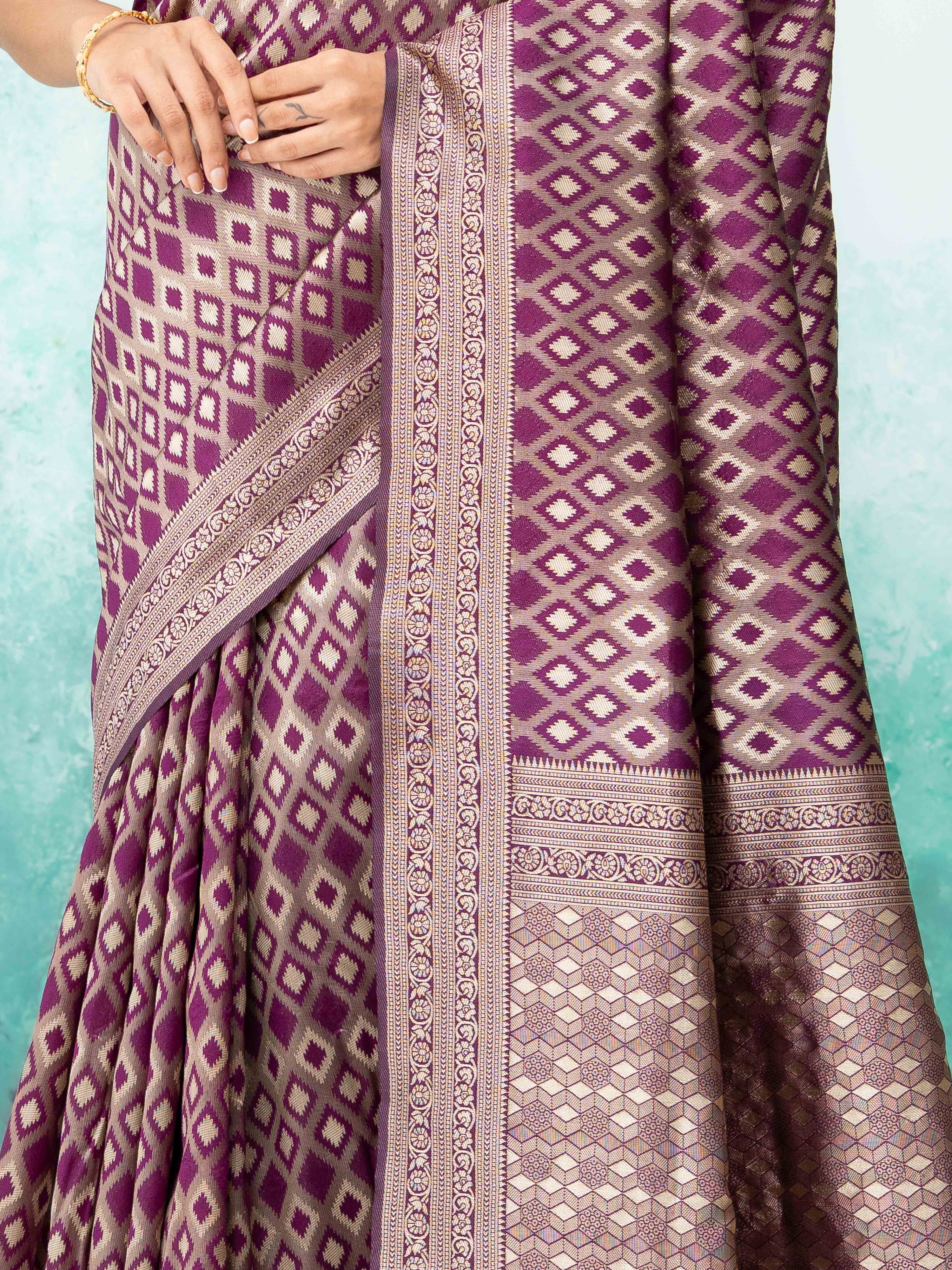 Dark Purple Mysore Silk Saree