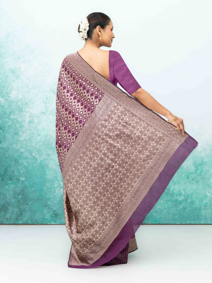 Dark Purple Mysore Silk Saree