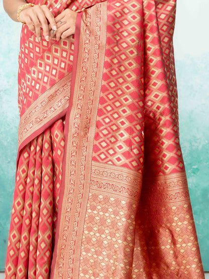 Ruby Red Mysore Silk Saree