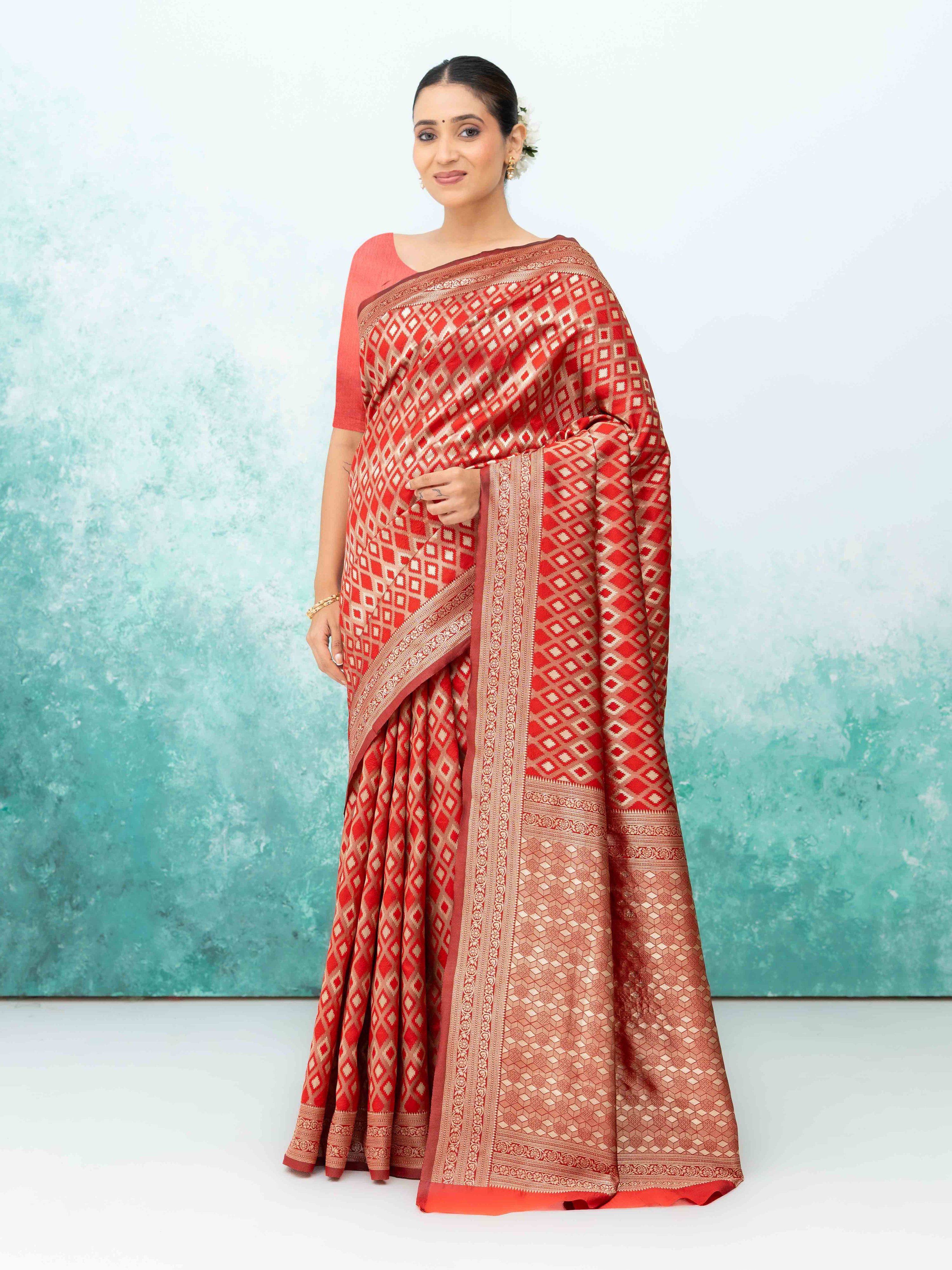Maroon Mysore Silk Saree