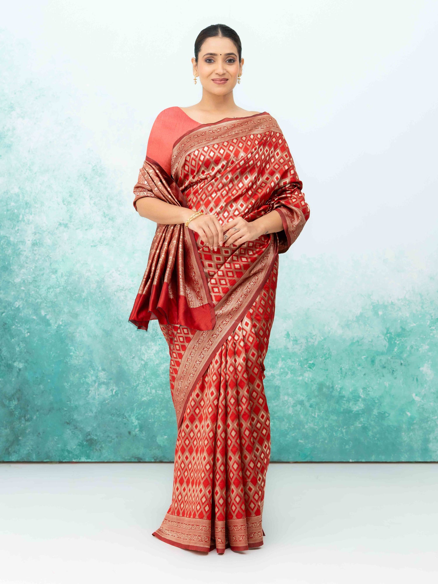 Maroon Mysore Silk Saree