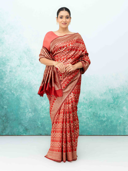 Maroon Mysore Silk Saree
