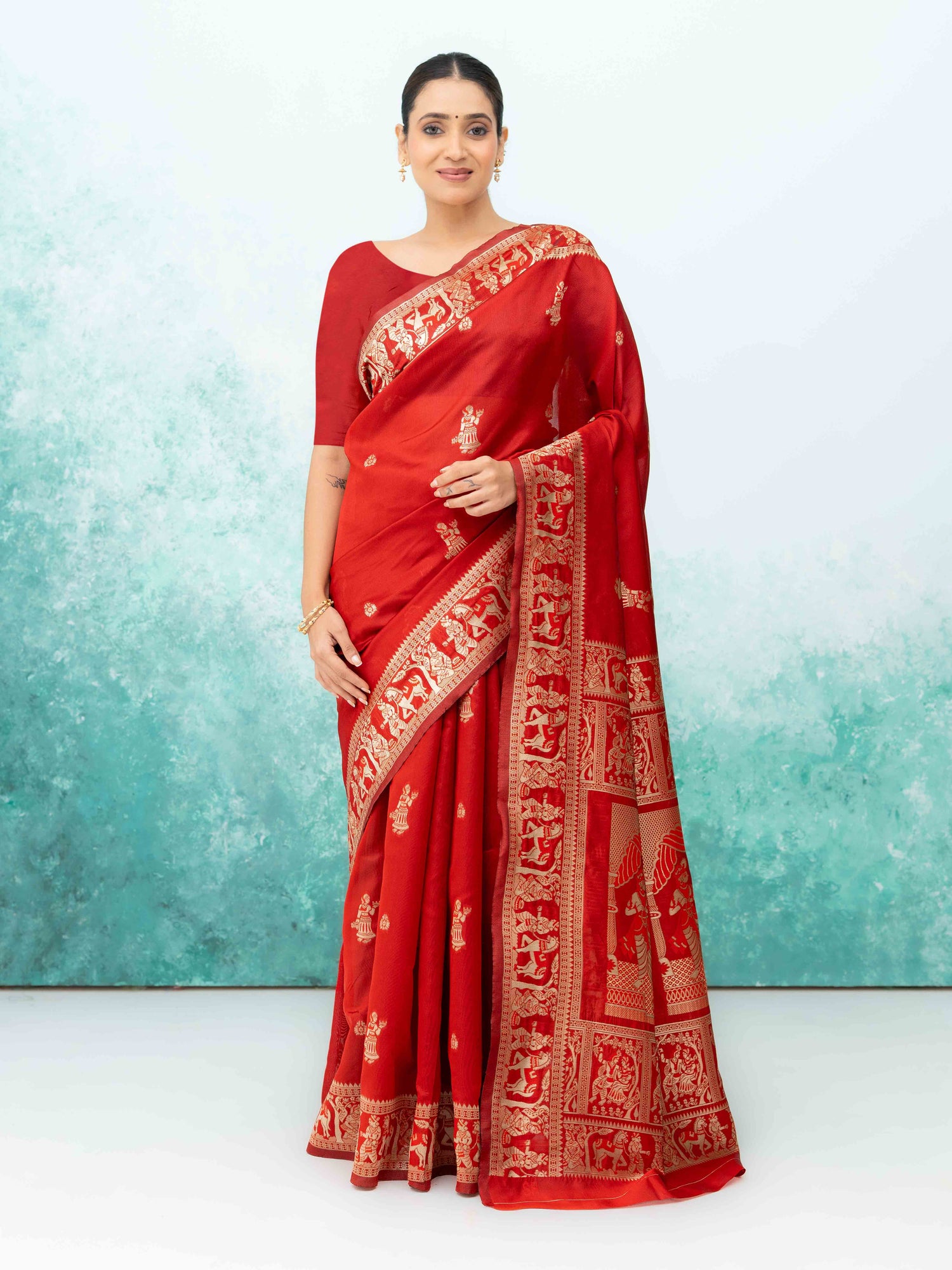Red Banarasi Silk Saree