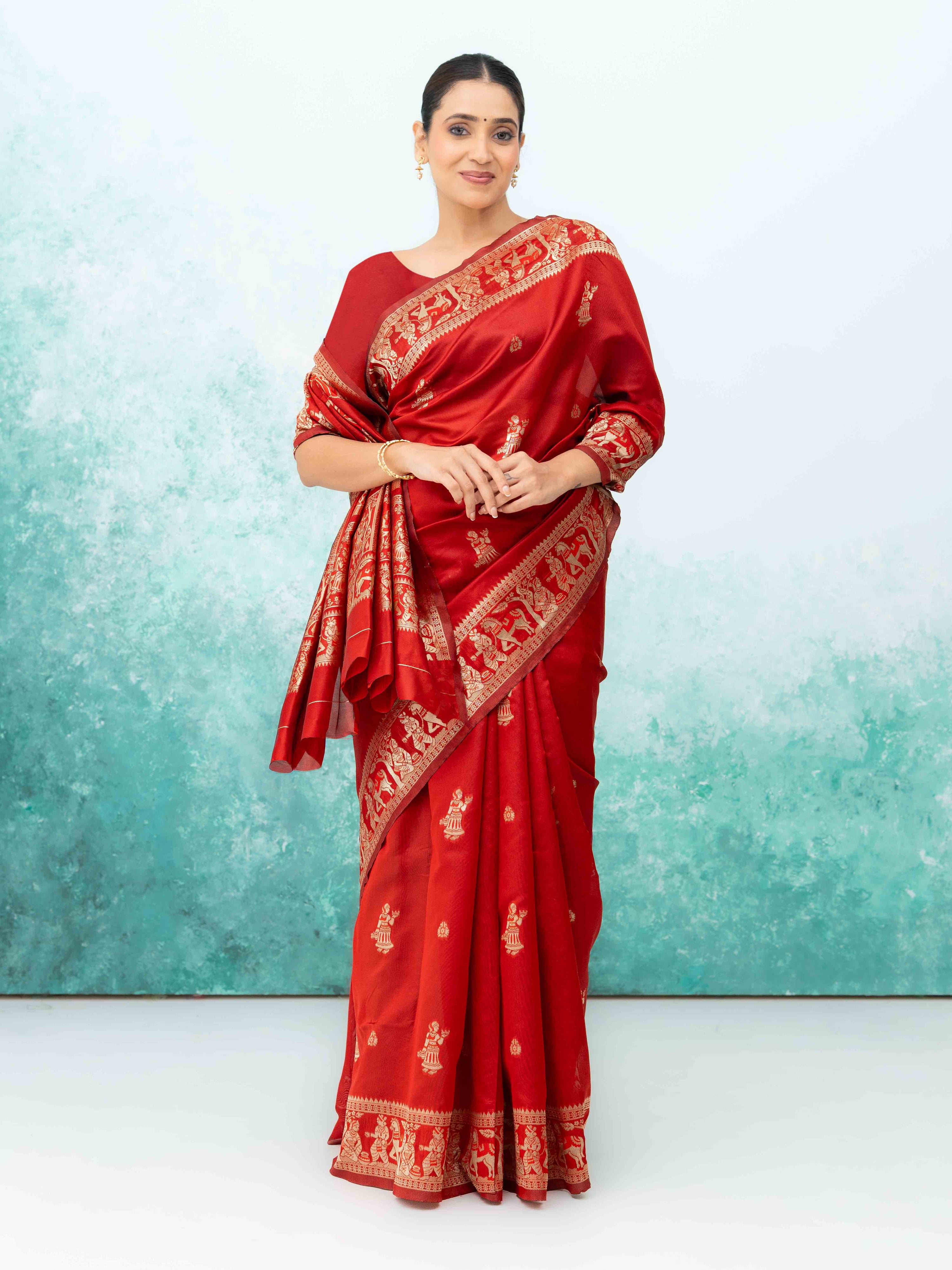 Red Banarasi Silk Saree