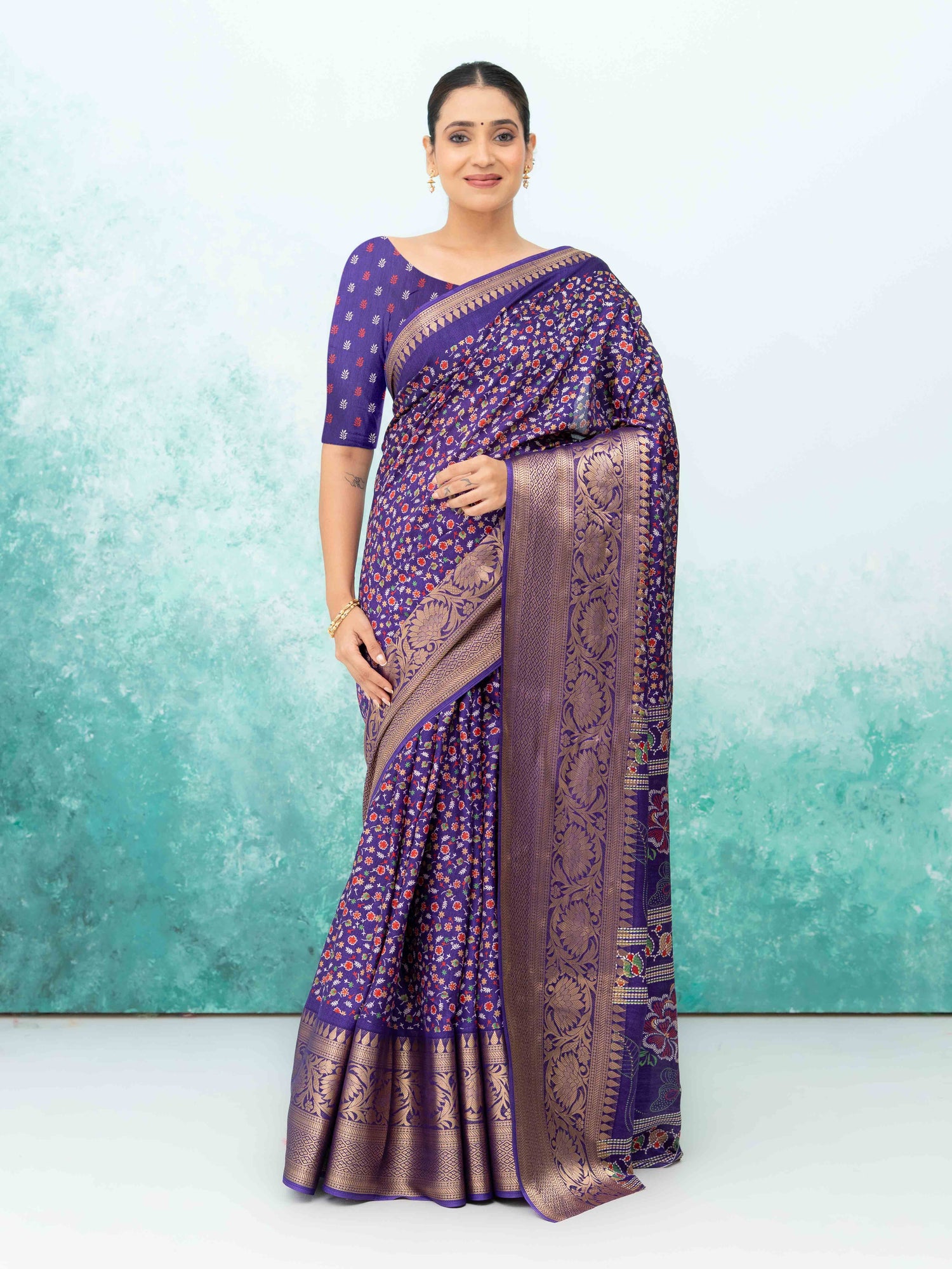 Royel Purple Crepe Saree