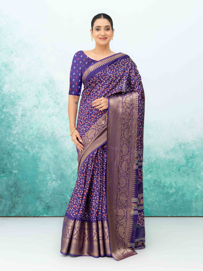 Royel Purple Crepe Saree
