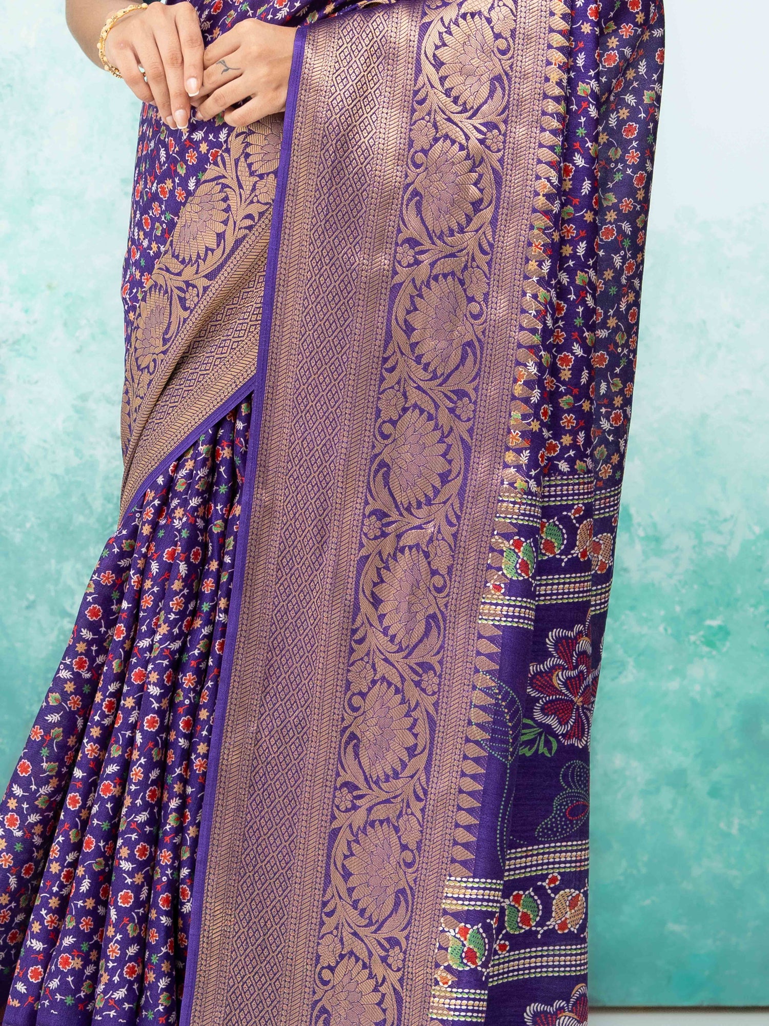 Royel Purple Crepe Saree