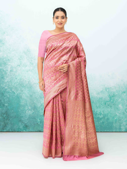 Pink Mysore Silk Saree
