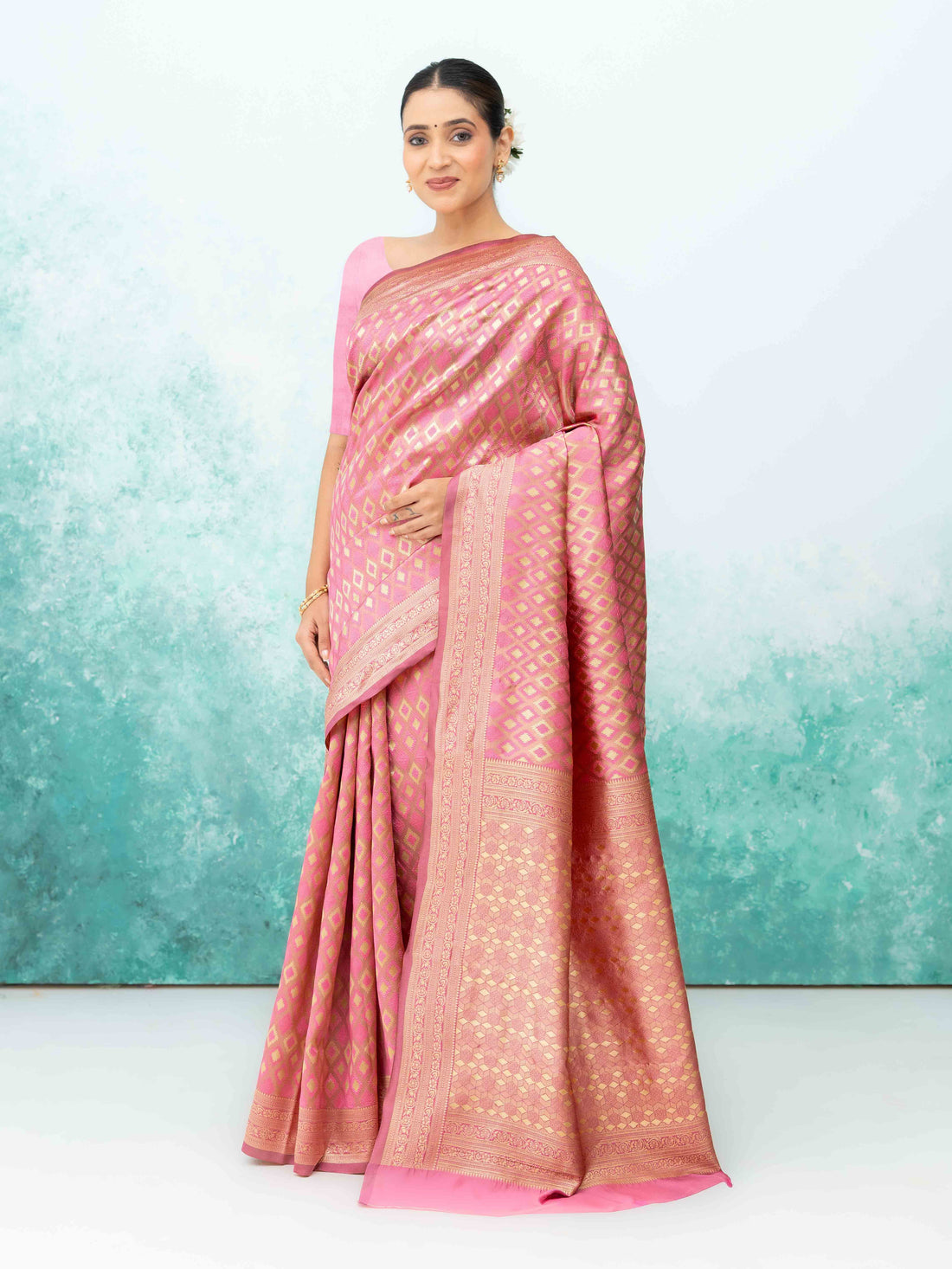 Pink Mysore Silk Saree