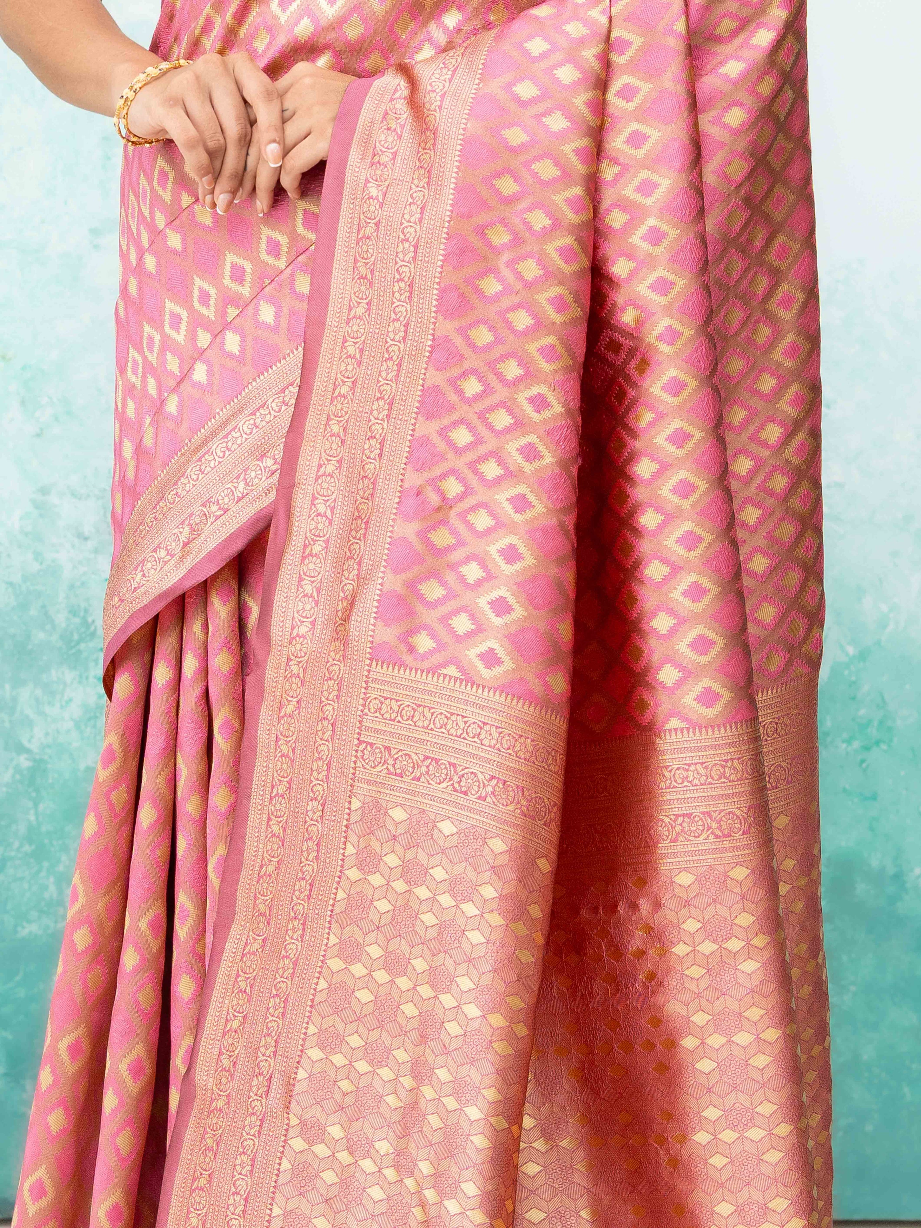 Pink Mysore Silk Saree