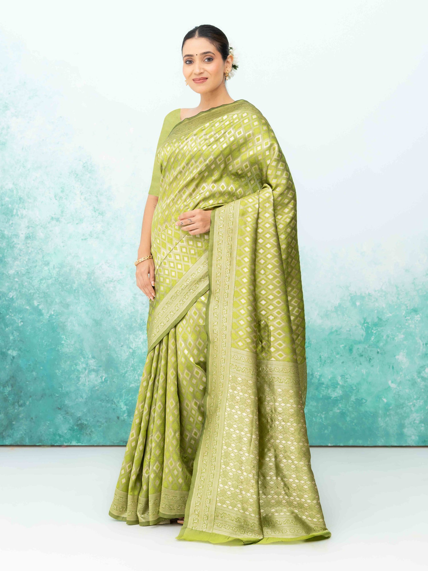 Light Green Mysore Silk Saree