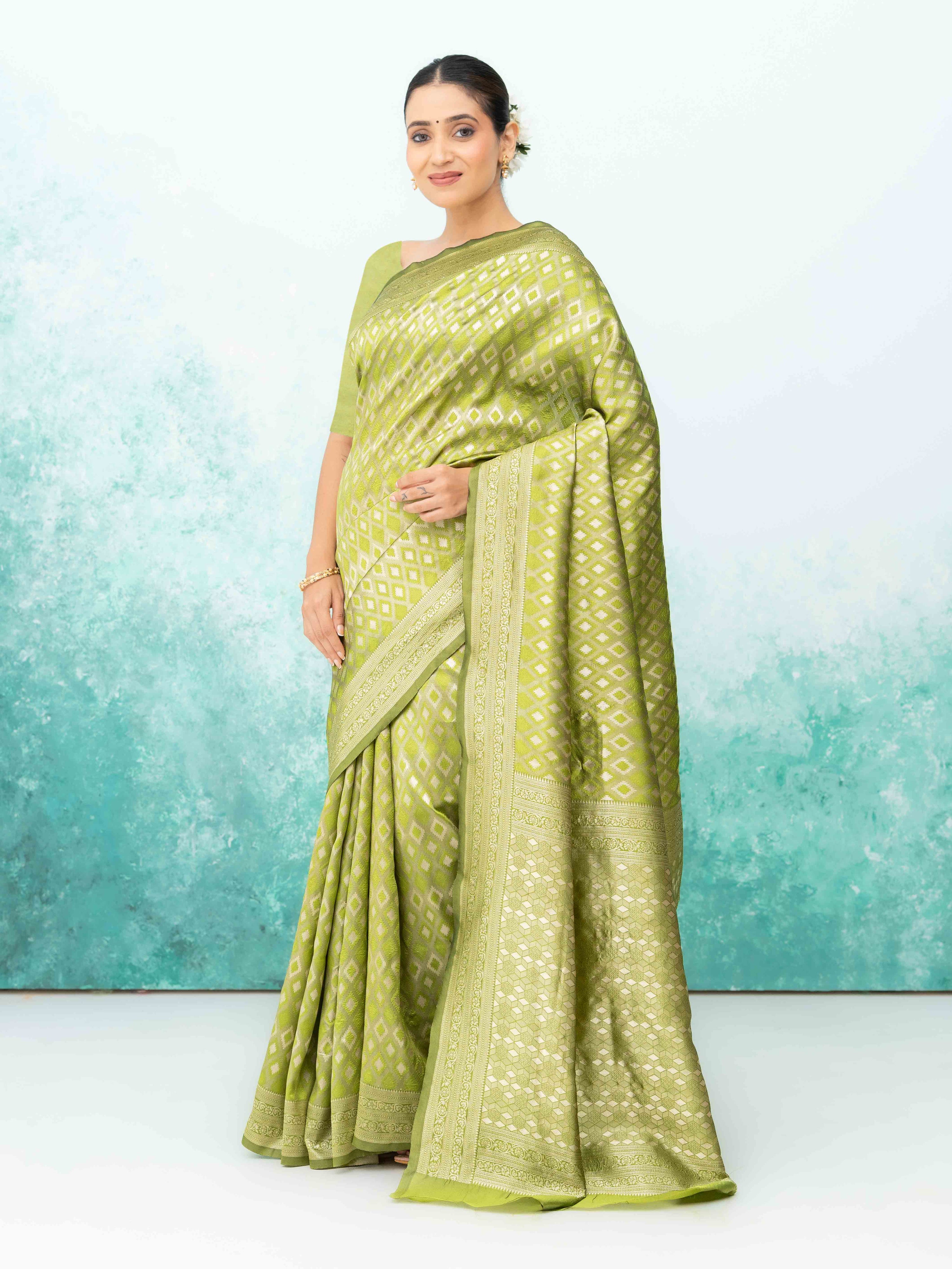 Light Green Mysore Silk Saree